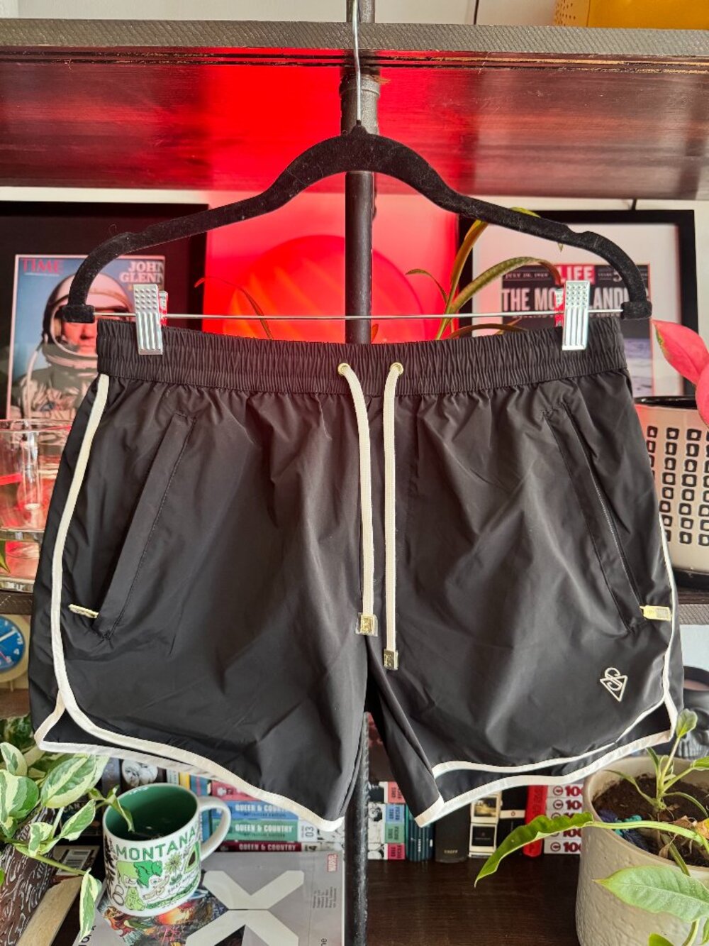 The Benjamins Retro Swim Shorts (Black)